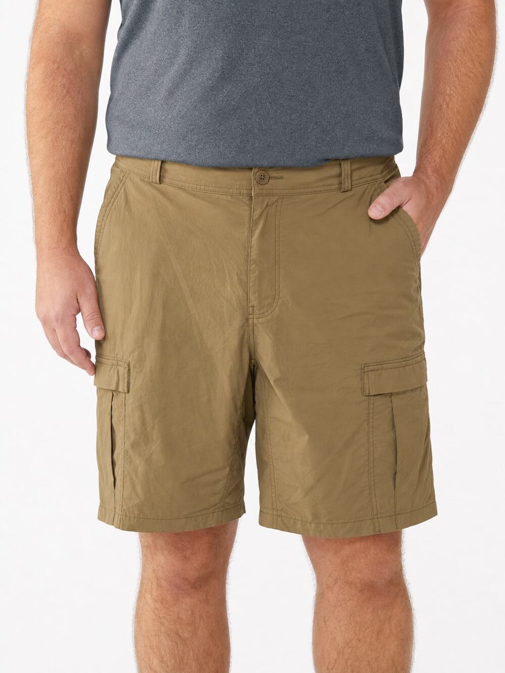 REI Co-op Men's Cargo Hiking Trekking Outdoor Shorts Khaki Nylon Stretch Size 40